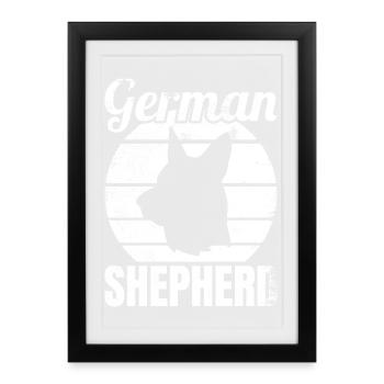 German Shepherd - Framed poster (27 × 37 cm) - black - Front