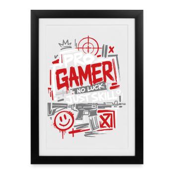 Pro Gamer One Shot Win - Affiche encadrée (27 × 37 cm) - noir - Devant