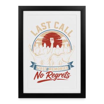 Dernier appel : aucun regret JGA - Affiche encadrée (27 × 37 cm) - noir - Devant