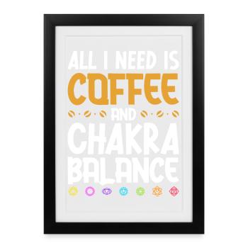 Café et flux d’énergie - Affiche encadrée (27 × 37 cm) - noir - Devant
