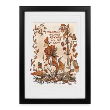 Grounded in Grace: Reaching for Light - Framed poster (27 × 37 cm) - black - Front