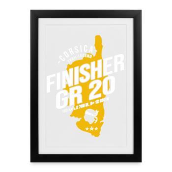 GR20 Corse Trekking Randonnée T-Shirt - Affiche encadrée (27 × 37 cm) - noir - Devant