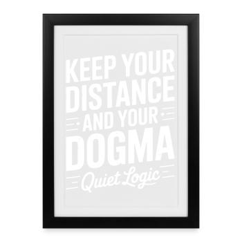 Logique silencieuse : Distance et dogme - Affiche encadrée (27 × 37 cm) - noir - Devant