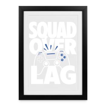Squad Over Lag Gaming Controller - Framed poster (27 × 37 cm) - black - Front