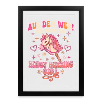 Hobby Horsing Girl Out of the Way Hobby Horse - Framed poster (27 × 37 cm) - black - Front