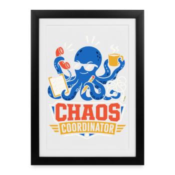 Chaos Coordinator Octopus - Framed poster (27 × 37 cm) - black - Front