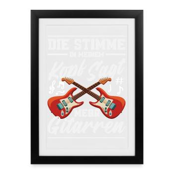 Lustiges Musiker - Gerahmtes Poster (27 × 37 cm) - Schwarz - Vorne