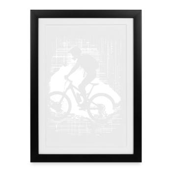 Mountainbike Liebhaber - Gerahmtes Poster (27 × 37 cm) - Schwarz - Vorne