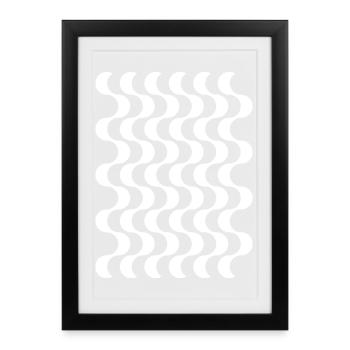 Optische Wellen - Gerahmtes Poster (27 × 37 cm) - Schwarz - Vorne