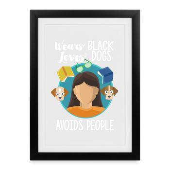 Introvert - Framed poster (27 × 37 cm) - black - Front