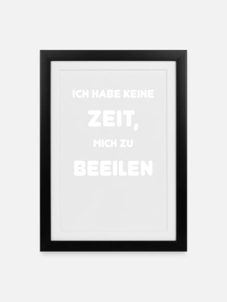 Je n’ai pas le temps de me presser - Affiche encadrée (27 × 37 cm) - noir
