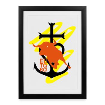 eltoro_croix_camargaise - Affiche encadrée (27 × 37 cm) - noir - Devant