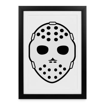 masque de hockey - Affiche encadrée (27 × 37 cm) - noir - Devant