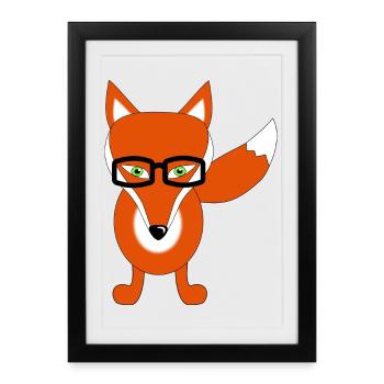 fox - Framed poster (27 × 37 cm) - black - Front