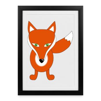 fox - Framed poster (27 × 37 cm) - black - Front