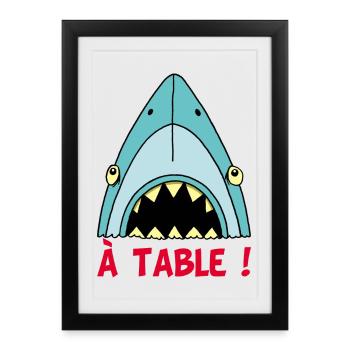 Shark hungry! - Framed poster (27 × 37 cm) - black - Front