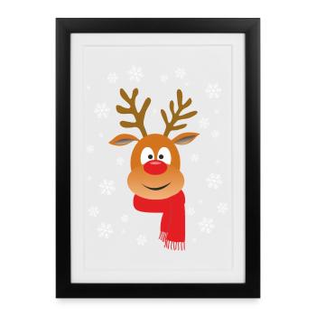 RENNE DE NOËL - Affiche encadrée (27 × 37 cm) - noir - Devant