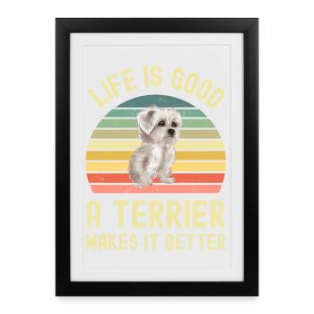 Terrier blanc des Highlands de l’Ouest - Affiche encadrée (27 × 37 cm) - noir - Devant
