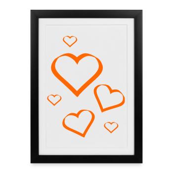 Heart Pattern Heart Pattern Gift Heart Pattern h - Framed poster (27 × 37 cm) - black - Front