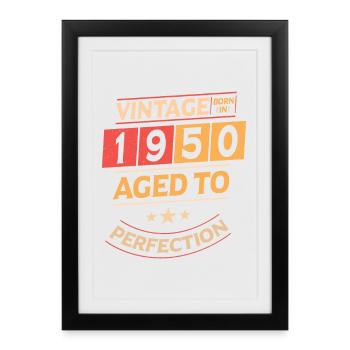 Vintage 1950 Né Perfection des années 50 - Affiche encadrée (27 × 37 cm) - noir - Devant