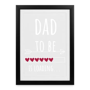 Papa sera Papa Père Cadeau d’annonce - Affiche encadrée (27 × 37 cm) - noir - Devant