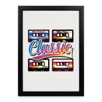 1951 Year of birth Birthday Cassette Vintage - Framed poster (27 × 37 cm) - black - Front