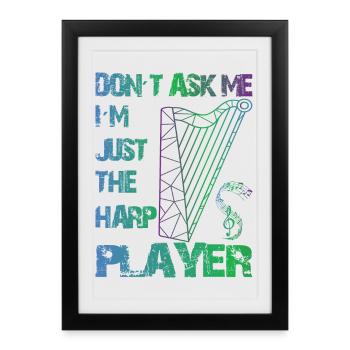 Harp Players - Framed poster (27 × 37 cm) - black - Front