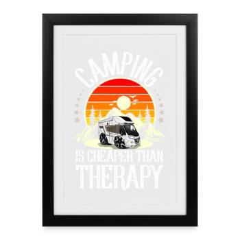 Camping Campen Camper - Affiche encadrée (27 × 37 cm) - noir - Devant