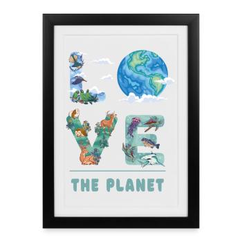 Love the planet - Framed poster (27 × 37 cm) - black - Front