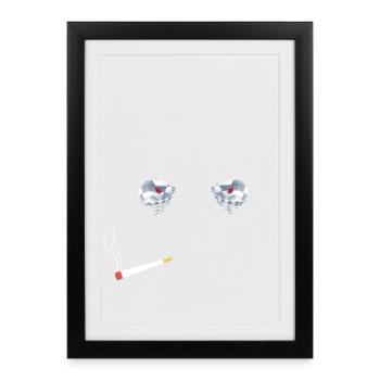 Crâne aux yeux de diamant - Affiche encadrée (27 × 37 cm) - noir - Devant