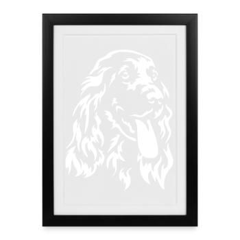 Cocker Spaniel Head « Black Edition » - Affiche encadrée (27 × 37 cm) - noir - Devant