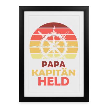 Papa Kapitän Held - Gerahmtes Poster (27 × 37 cm) - Schwarz - Vorne