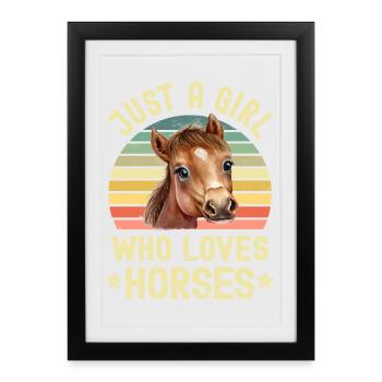 Chevaux à cheval - Affiche encadrée (27 × 37 cm) - noir - Devant