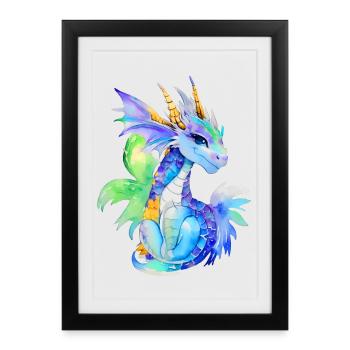 Petit Dragon - Affiche encadrée (27 × 37 cm) - noir - Devant