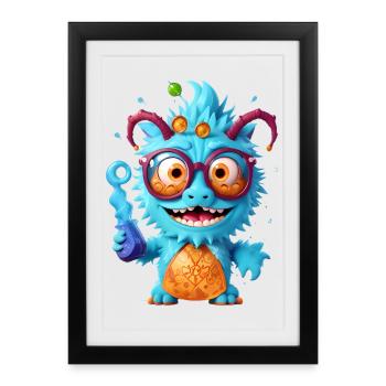 Professeur Monster - Affiche encadrée (27 × 37 cm) - noir - Devant