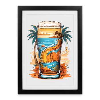 Beach Beer - Framed poster (27 × 37 cm) - black - Front