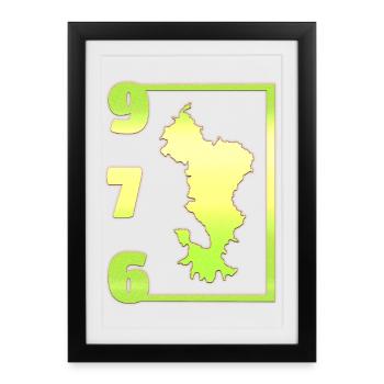 T SHIRT 976 MAYOTTE - Affiche encadrée (27 × 37 cm) - noir - Devant