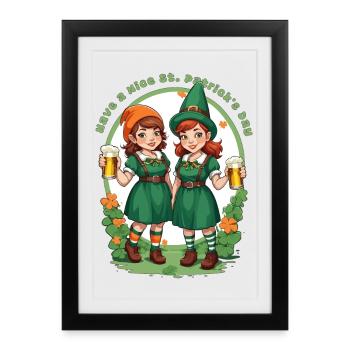 Bonne fête de la Saint-Patrick - Affiche encadrée (27 × 37 cm) - noir - Devant