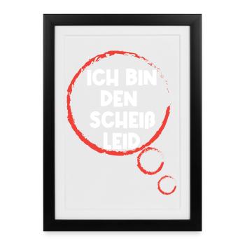 Gleichgültig Egal Statement Ist Mir Wurscht - Gerahmtes Poster (27 × 37 cm) - Schwarz - Vorne