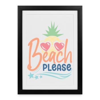 Beach Please - Framed poster (27 × 37 cm) - black - Front