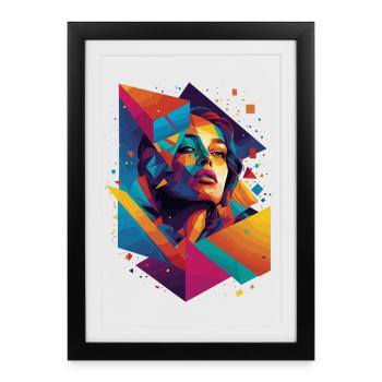 Art du visage moderne - Affiche encadrée (27 × 37 cm) - noir - Devant