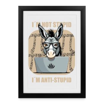 Cul de nerd intelligent - Affiche encadrée (27 × 37 cm) - noir - Devant
