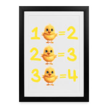 Mathematics, math, addition - Framed poster (27 × 37 cm) - black - Front