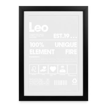 Zodiaque Lion - Affiche encadrée (27 × 37 cm) - noir - Devant