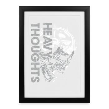 Skull Vinyl Pulse Graphic - Framed poster (27 × 37 cm) - black - Front