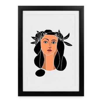 Woman face - Framed poster (27 × 37 cm) - black - Front