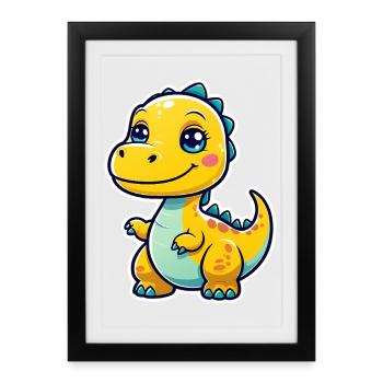 Dino - Affiche encadrée (27 × 37 cm) - noir - Devant