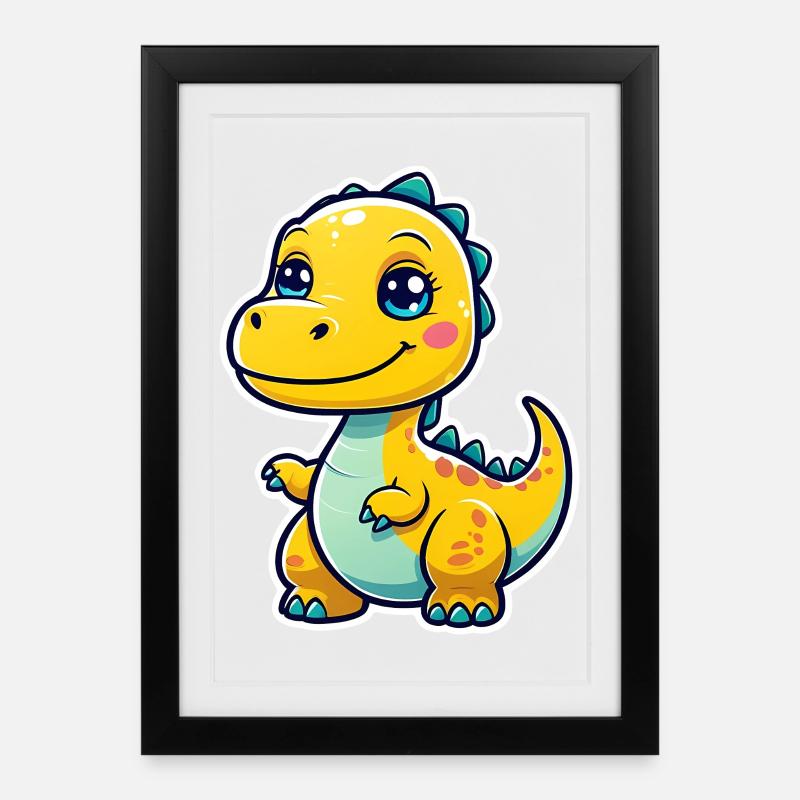 Dino - Framed poster (27 × 37 cm) - black