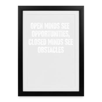 Open Minds Inspire Opportunities - Framed poster (27 × 37 cm) - black - Front