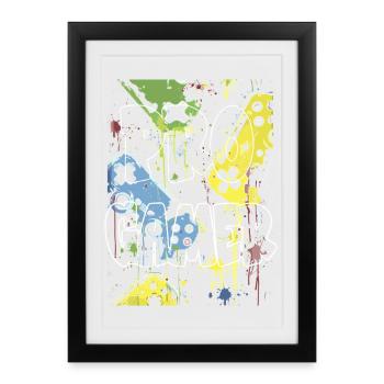 Creative Street Art Design Neon Colors Pro Gamer - Framed poster (27 × 37 cm) - black - Front